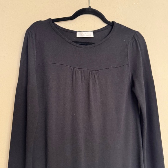 ALPHA MASSIMO REBECCHI Sweater Knit Wool Blend Dress Size 44 / M Black Pullover - Picture 4 of 11